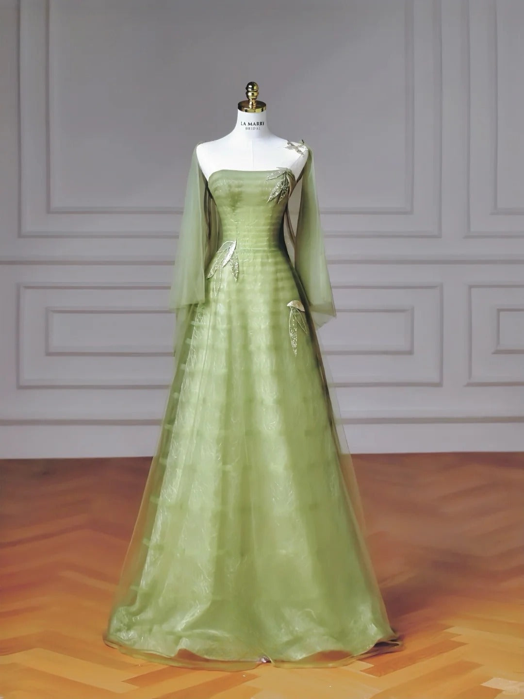 Fairytale Green Strapless A-Line Tulle Evening Gowns Sweet 16 Dress Quinceanera Dress ED03176