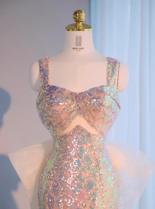 Elegant Sweetheart Mermaid Sequin Long Prom Dresses Formal Evening Gowns ED03219