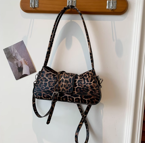 Niche leopard print shoulder armpit bag crossbody bag ED0322