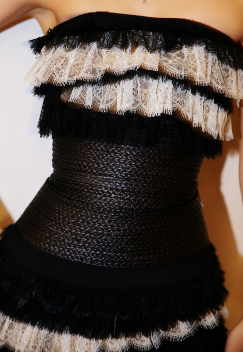 Sexy Black Bodycon Strapless Short Lace Party Dress Homecoming Dress ED03284