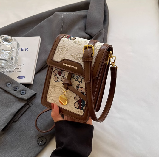 Printed small square shoulder bag mini crossbody mobile phone bag ED0335