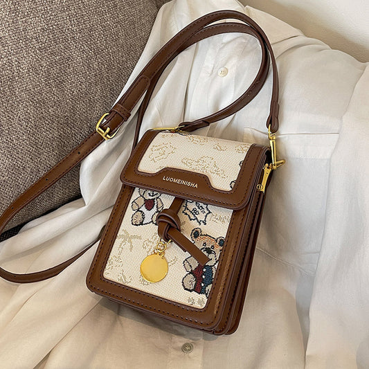 Printed small square shoulder bag mini crossbody mobile phone bag ED0335