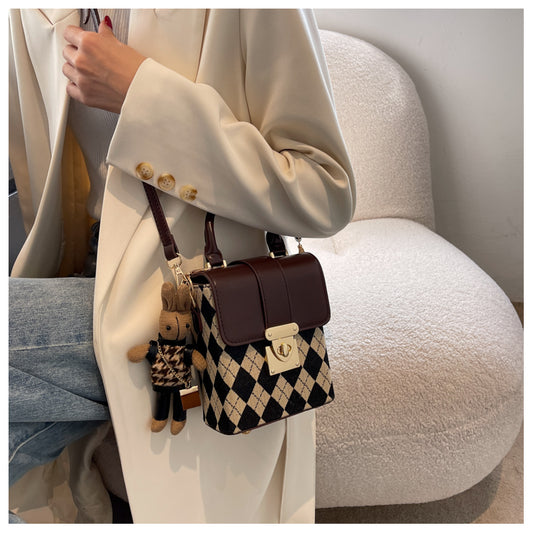 Plaid shoulder phone bag crossbody bag ED0338