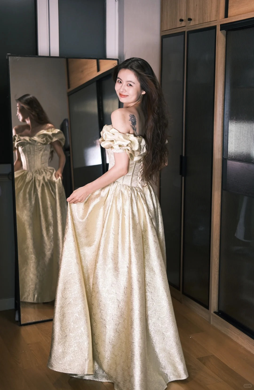 Superbe robe de soirée longue en satin fuchsia, style sirène, sans bretelles, ED02613