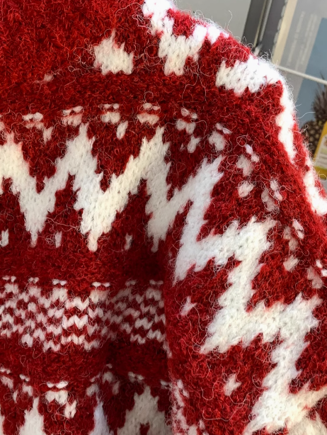 Retro Jacquard Thick Long Sleeve Sweater Christmas outfits ED0351