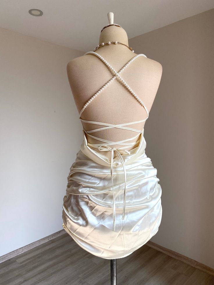 Spaghetti Strap Bodyocn Satin Short Party Outfit Fashion Birthday Dress Sexy Homecoming Dress ED03565