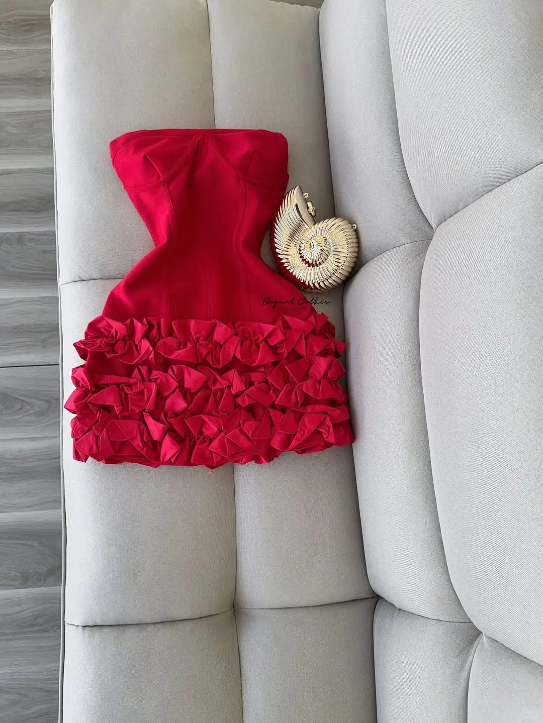 Fashion Spaghetti Strap Party Dress Red Bodycon Applique 18th Birthday Outfit Homecoming Dresses ED03578