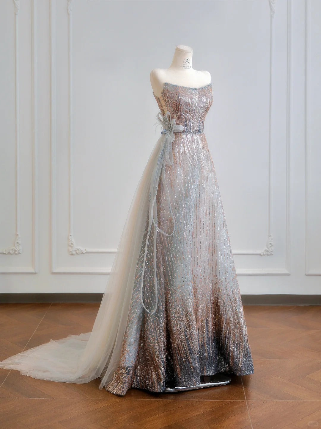 Superbe robe de soirée longue en satin fuchsia, style sirène, sans bretelles, ED02613