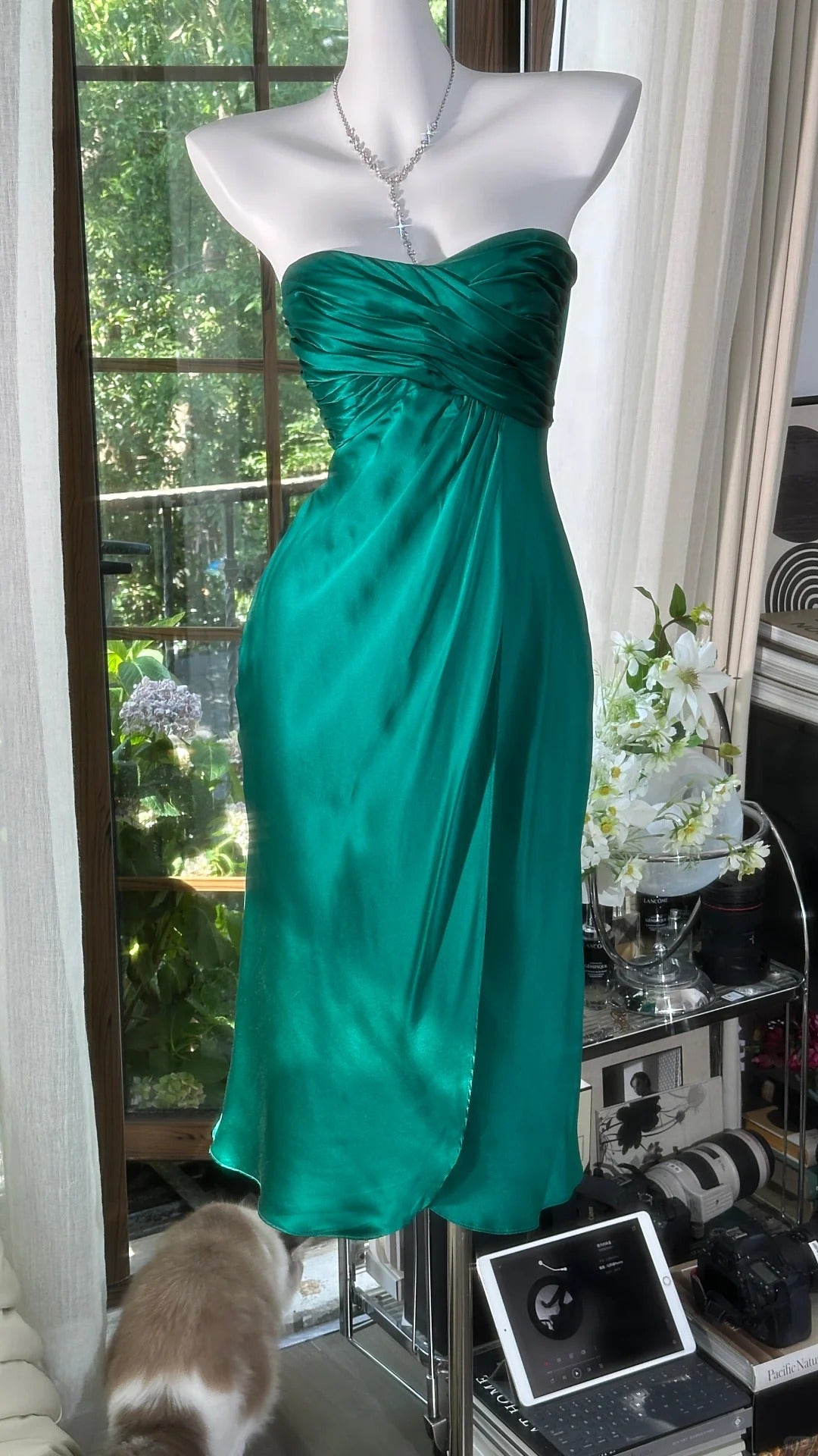 Vintage Dark Green Strapless Short Sheath Formal Dress Party Dress ED0 EvaFashionDress Vintage Dark Green Strapless Short Sheath Formal Dress Party Dress ED0 EvaFashionDress