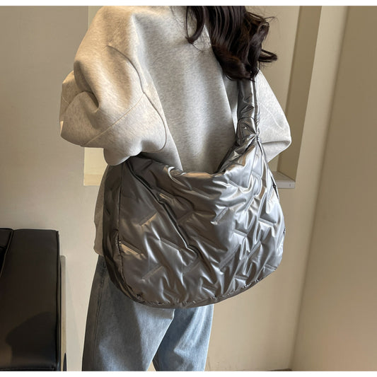 Large capacity down shoulder saddle bag commuter messenger bag ED0375