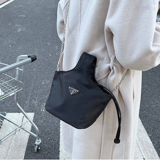 Casual Nylon Chain Portable Bucket Bag ED0379