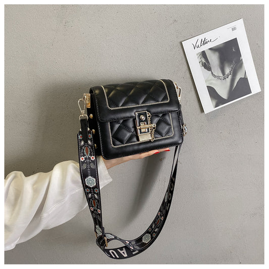 Versatile diamond chain bag wide shoulder strap shoulder crossbody bag ED0383