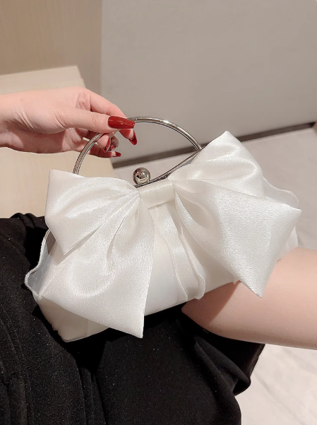 Petit sac carré rose doux avec chaîne tricotée ED01434