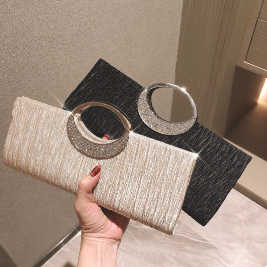 Zartrosa kleine quadratische Tasche gestrickte Kettentasche ED01434