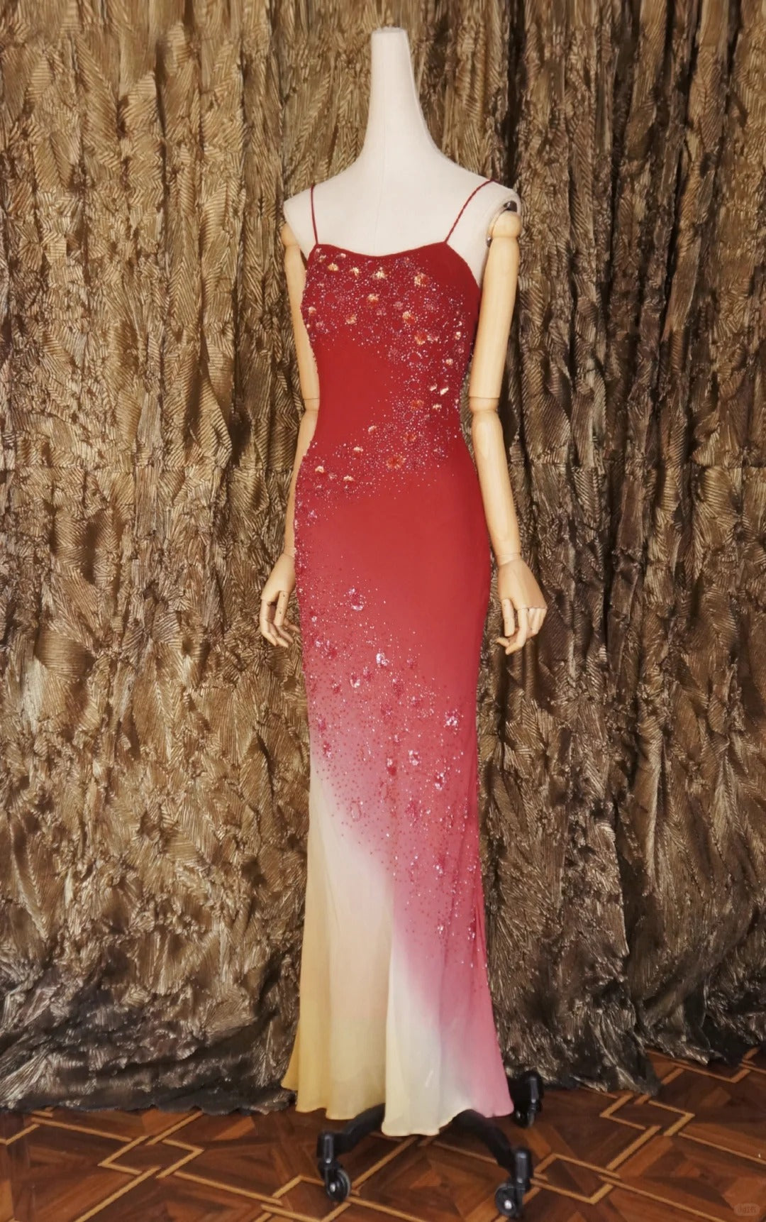 Superbe robe de soirée longue en satin fuchsia, style sirène, sans bretelles, ED02613