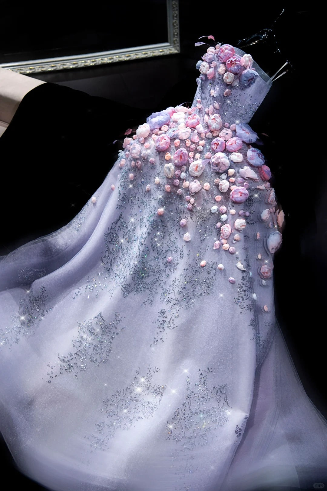 Gorgeous Purple Ball Gown Tulle Long Prom Dress Strapless Applique Formal Evening Dress Sweet 16 Dress ED03959