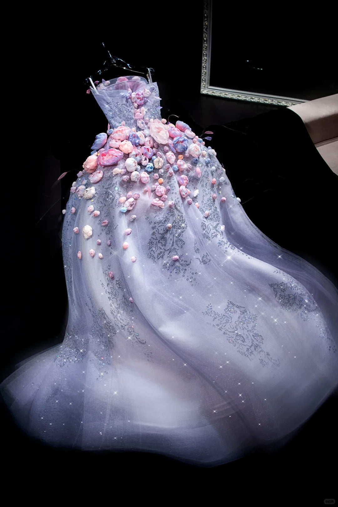 Gorgeous Purple Ball Gown Tulle Long Prom Dress Strapless Applique Formal Evening Dress Sweet 16 Dress ED03959