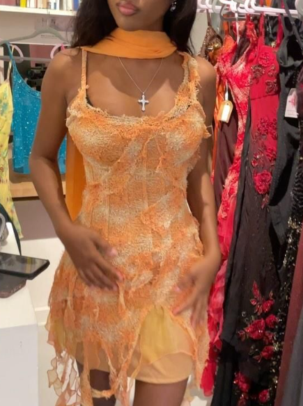 Vintage Sheath Short Prom Dresses Lace Applique Homecoming Dresses Orange Birthday Dresses ED04005