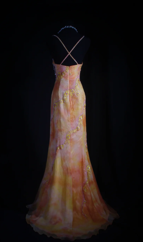 Vintage V neck Sheath Chiffon Beaded Long Prom Dress, Backless Formal Evening Dresses ED04017