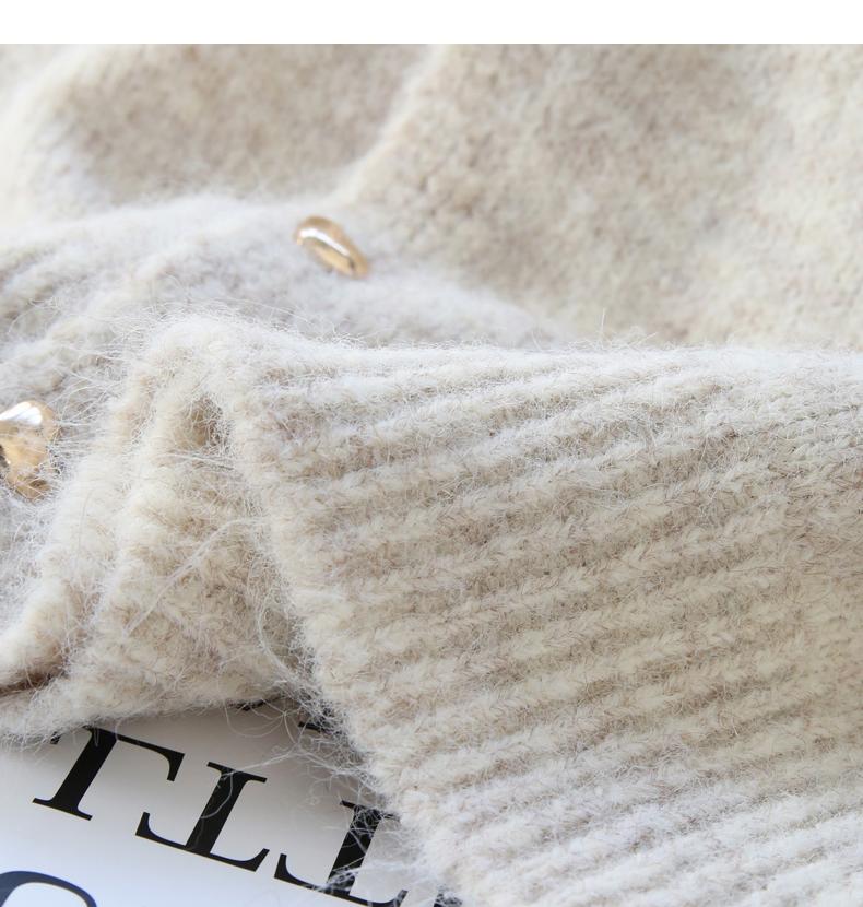 Sanfte Spitze Schnürung verdickte weiche Strickjacke ED0410