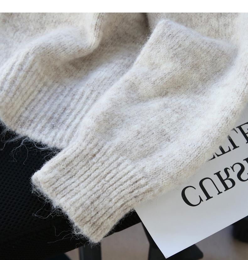 Sanfte Spitze Schnürung verdickte weiche Strickjacke ED0410