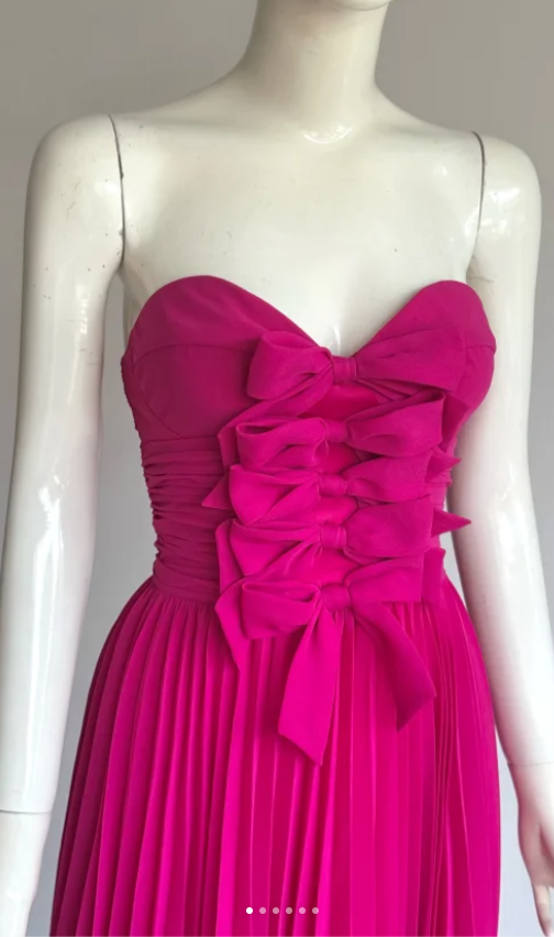 Vintage Sweetheart Sheath Chiffon Pleated Short Prom Dresses, Hot Pink Homecoming Dresses ED04239