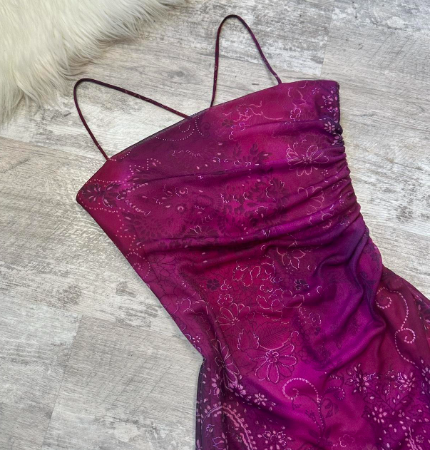 Vintage Sheath Chiffon Short Prom Dresses, Grape Homecoming Dresses, Spaghetti Strap Birthday Dresses ED04303