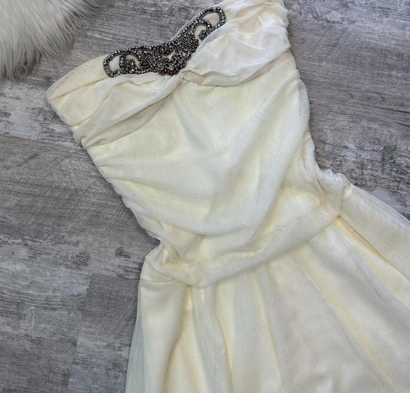 Vintage A-line Chiffon Short Prom Dresses, White Homecoming Dresses, Strapless Birthday Dresses ED04304