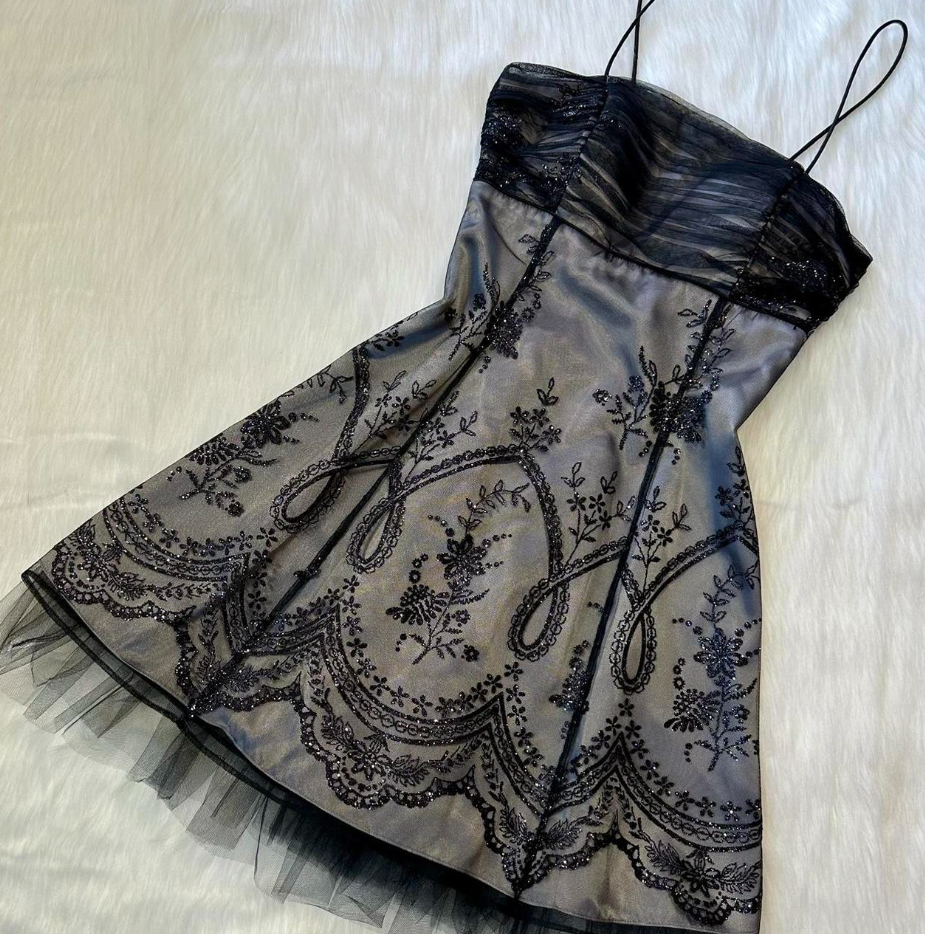 Vintage A-line Tulle Short Prom Dresses, Grey Homecoming Dresses, Spaghetti Strap Birthday Dresses ED04310