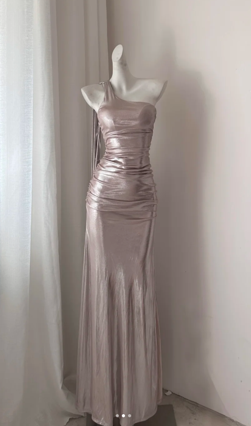Sexy One-Shoulder Sheath Long Prom Dresses,Pink Evening Dresses ED04381