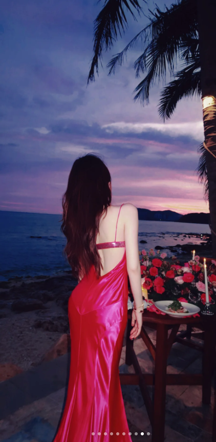 Glam Hot Pink Long Formal Dresses, Spaghetti Strap Mermaid Prom Dresses, Open Back Evening Dresses ED04415