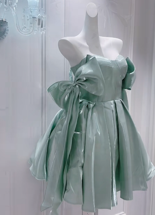 Fairy Short A-Line Prom Dresses, Green Homecoming Dresses, Cute Birthday Dresses ED04464