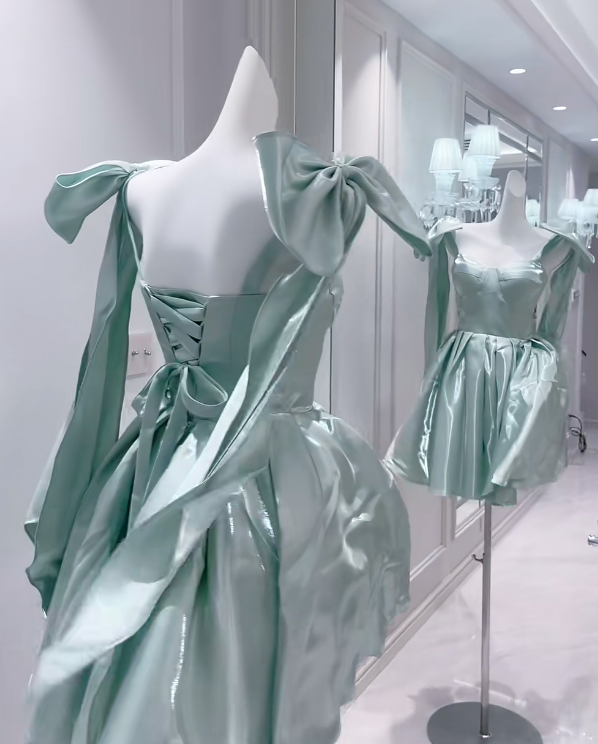 Fairy Short A-Line Prom Dresses, Green Homecoming Dresses, Cute Birthday Dresses ED04464