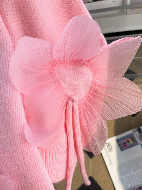 Sweet 3D Petal Round Neck Thick Sweater ED0449