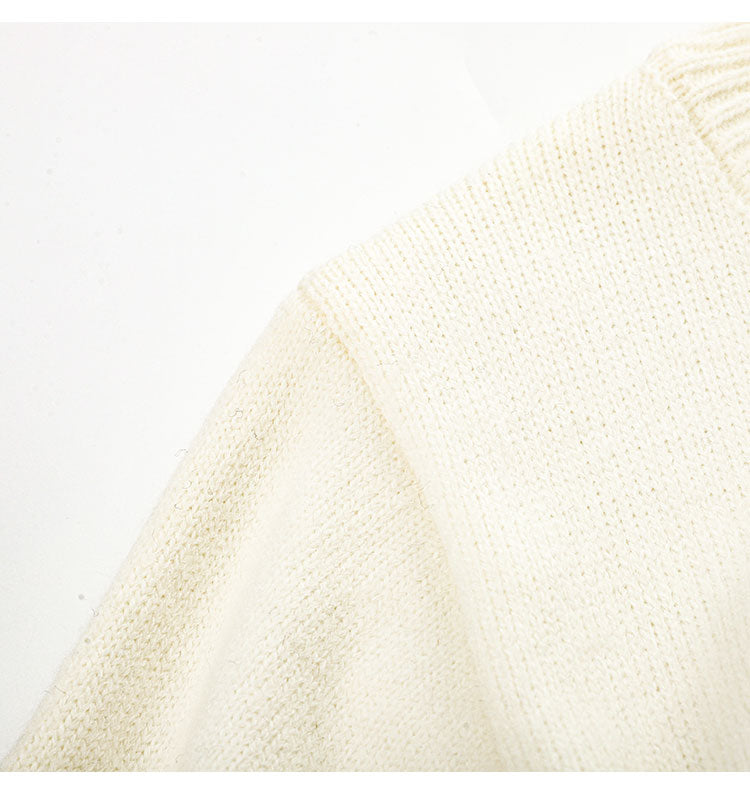 Lazy style dog embroidered knitted cardigan ED0451