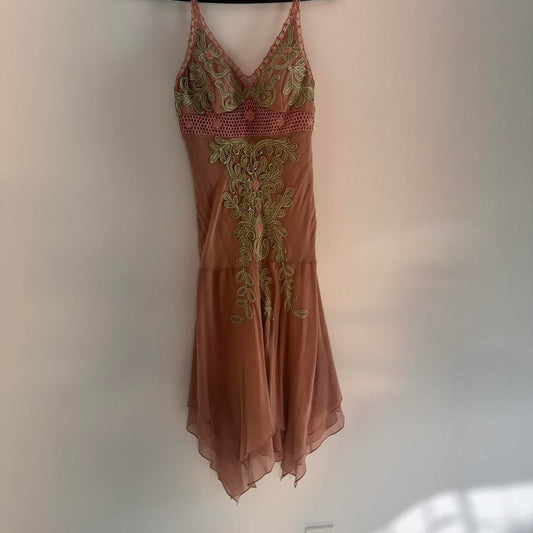 Vintage Spaghetti Strap Sheath Short Prom Dresses Chiffon Applique Homecoming Dresses Dusty Pink Formal Dresses ED04592