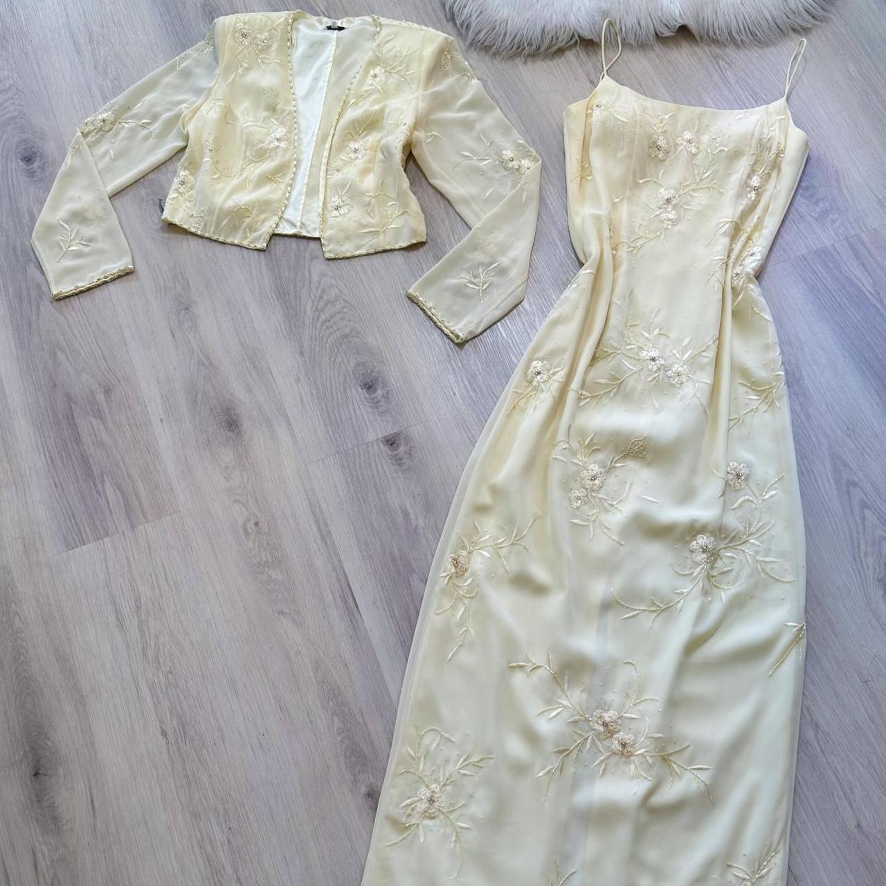 Fairy Spaghetti Strap Sheath Long Prom Dresses Chiffon Applique Pale Yellow Formal Dresses ED04593