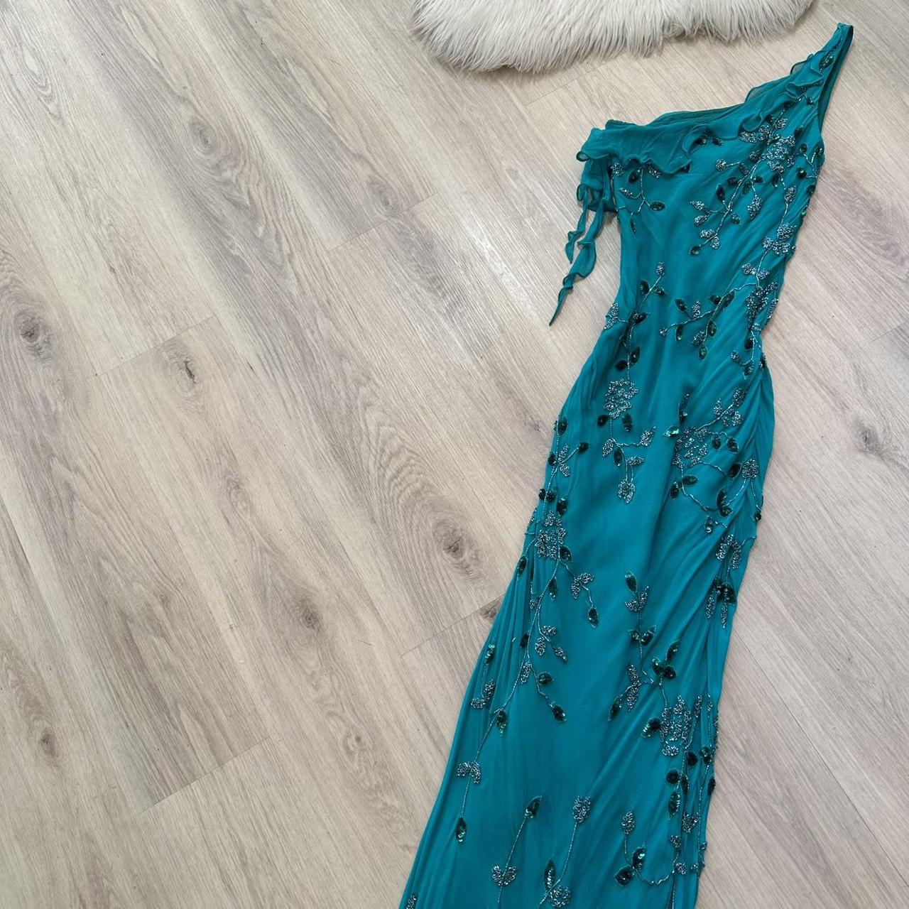Vintage One Shoulder Turquoise Long Formal Dresses Chiffon Beaded Prom Dresses Elegant Sheath Evening Gowns ED04655