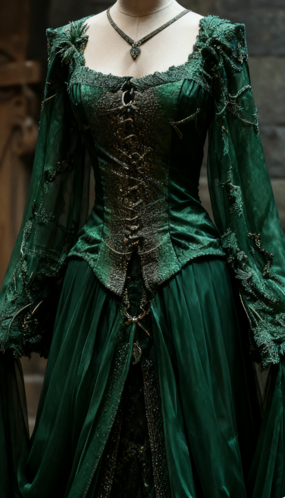 Palace-style Sheath Long Sleeve Dark Green Long Prom Dresses Tulle Beaded Square Neck Birthday Dresses ED04672