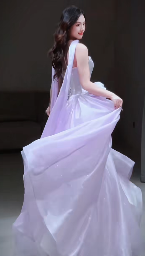 Glitter Strapless A-Line Long Prom Dresses Tulle Purple Sweet 16 Dresses ED04674