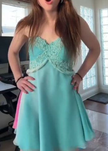 Robes d'anniversaire élégantes bleu dégradé, col en V, paillettes, mousseline, fourreau, robes de bal, robes de soirée ED04456