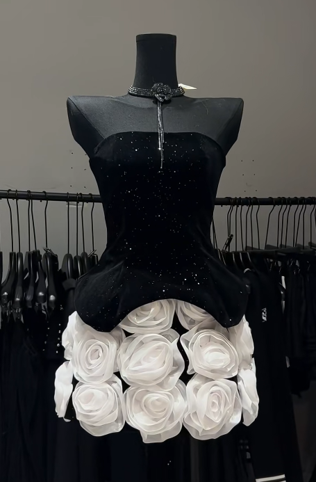 Glam Strapless Sheath Black Birthday Dresses Sexy Sequin Christmas Evening Dresses ED04737