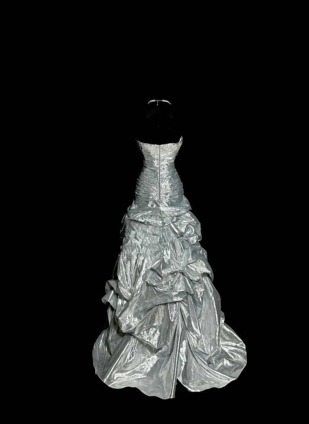 Classic Sweetheart Neck Sheath Long Prom Dresses Vintage Taffeta Silver Gray Evening Dress Sweet 16 Dress ED04757