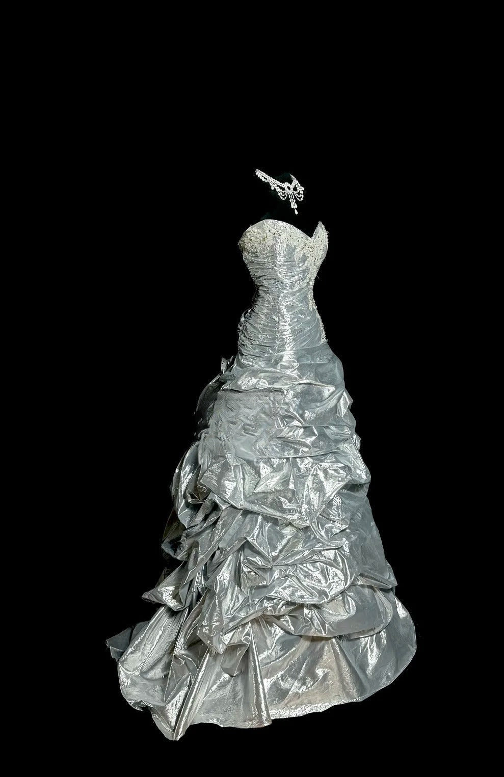 Classic Sweetheart Neck Sheath Long Prom Dresses Vintage Taffeta Silver Gray Evening Dress Sweet 16 Dress ED04757