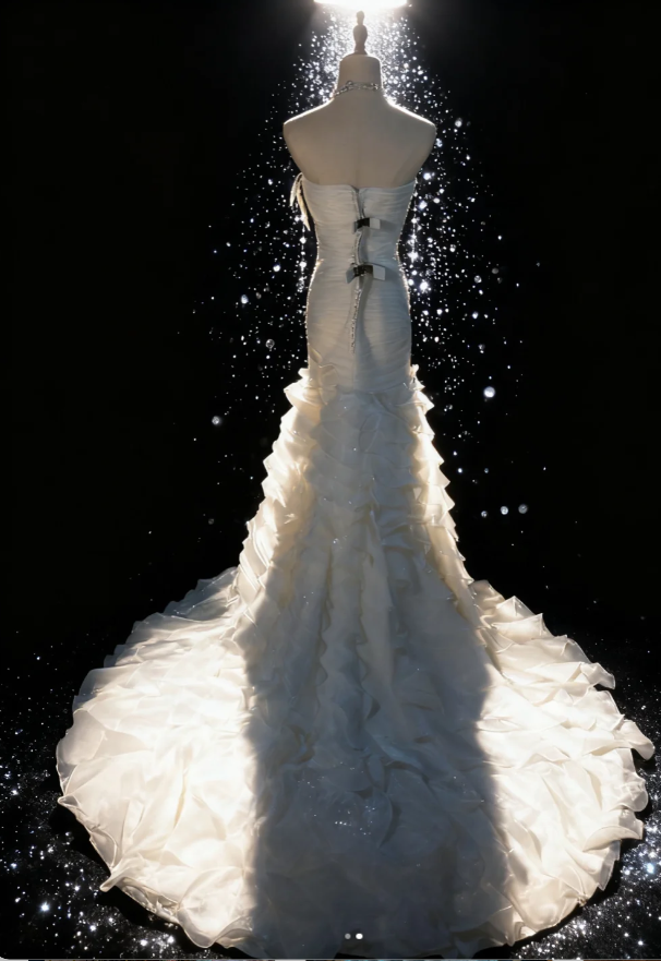 Elegant Sweetheart Neck Mermaid Long Wedding Dresses Chiffon Sleeveless Bridal Gowns White Bridal Dresses ED04807
