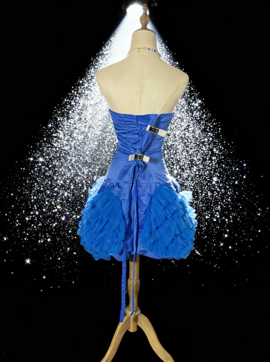 Robes d'anniversaire élégantes bleu dégradé, col en V, paillettes, mousseline, fourreau, robes de bal, robes de soirée ED04456