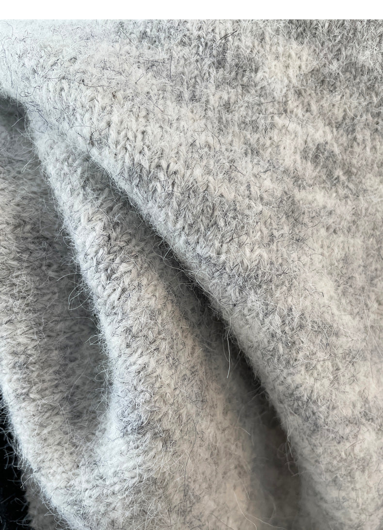 Pull à manches longues et col rond style paresseux coréen ED0487