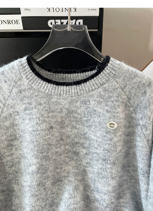 Korean lazy style round neck long sleeve sweater ED0487