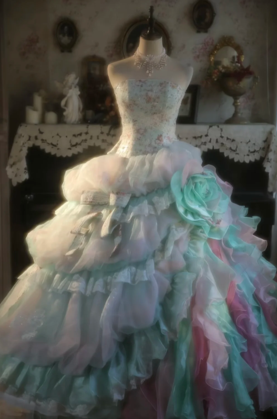 Gorgeous Strapless Ball Gowns Tulle Long Prom Dresses Tiffany Blue Quinceanera Dresses Sweet 16 Dress ED04903