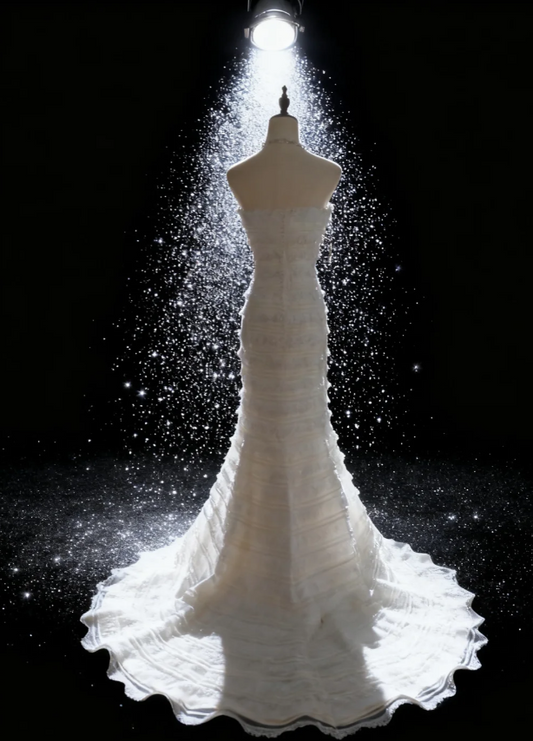 Vintage Strapless Sheath Long Wedding Dresses Tulle White Bridal Gowns Sleeveless Bridal Dresses ED04905